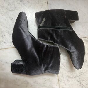 J. Crew grey Velvet Block Heel Ankle Boots